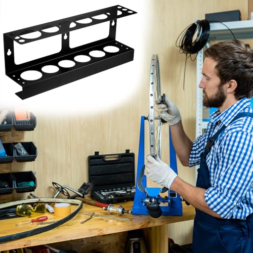 QWORK Caulking Gun Holder & Organizer, Wall Mount Pre-Assembled Storage Rack for Workshop, Garage & Shop Tools