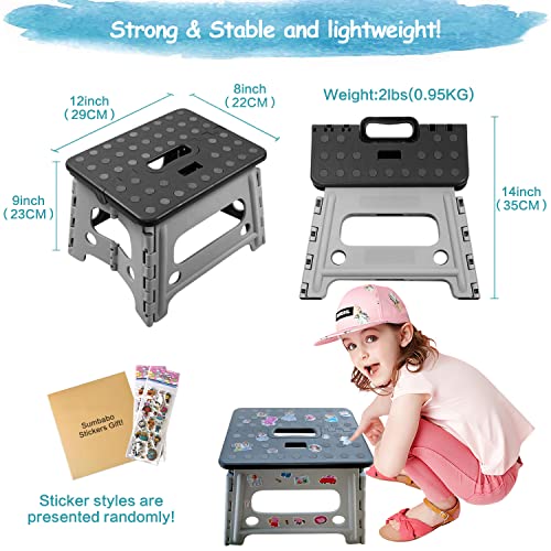 Child Step Stool for Kids and Toddlers Bathroom Sink – Foldable Safety Lock to Stable( Grey ) - color: Only Grey