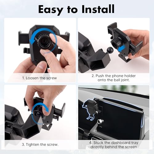 FIILINES Phone Holder for Honda Civic 2022-2026 (Fit 9" Touch Screen), Phone Mount with Dash Organizer for Civic Accessories, 360 Degree Rotation Dash Mount Cell-Phone Holder - size: For Civic 2022-2026