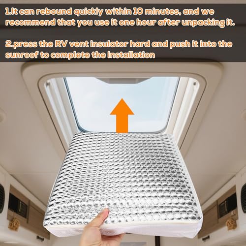 1PCS RV Skylight Insulator 14x14x2.8,RV Vent Insulator and Skylight Covers,Waterproof RV Vent Covers for Inside Camper,RV Sunroof Skylight Shade Skylight Pillow for Shower