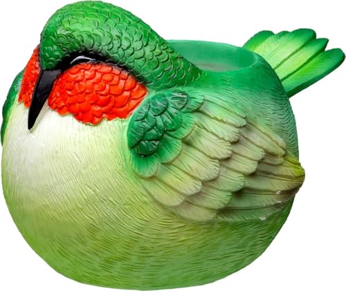 Spoontiques Hummingbird Flower Pot - Decorative Flower Pots for Indoor and Outdoor Use - Hand Painted Resin Plant Pot - Home and Garden Décor - style: Hummingbird