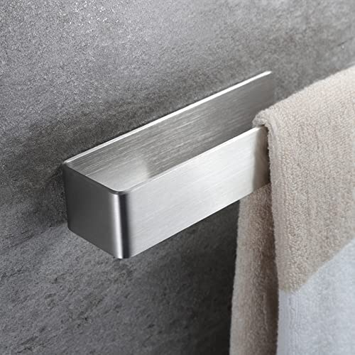 Taozun Towel Holder 11.8 Inch Brushed Hand Towel Rack Bathroom Towel Bar Adhesive Towel Ring Stainless Steel Hand Towel Hanger, Stick on Wall - color: Silver, size: 12-inch