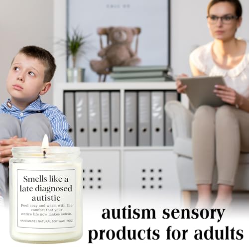 Autism Sensory Products for Adults, Best Gifts for Autistic Teenagers, Special Needs Teenager Gift, Unique Autistic Adult Must Have - Lavender Scented Candle - style: Autism