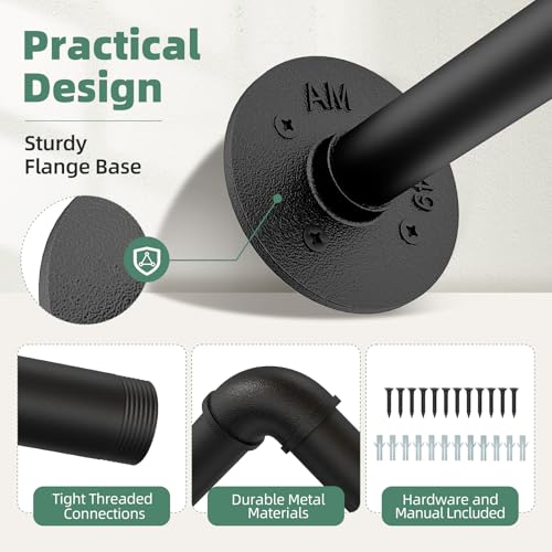 Galood Plant Hanger Indoor Hanging Planters for Indoor Plants Hanging Plant Holder Black Metal Rod(Pot/Chain/Plant not Included - size: 36.2in