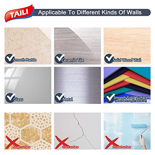 TAILI Strong Vacuum Suction Cup Bath Corner Shower Caddy Storage Basket + 4 Extra Hooks, No Drill Bathroom Shelves for Kitchen Bedroom Organizer Set, White in Plastic - style: 6 pack