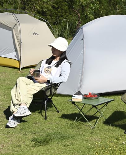 iClimb Ultralight Compact Camping Folding Beach Chair with Anti-Sinking Large Feet and Back Support Webbing (Black - Triangular Frame - 2PC) - color: Black (Triangular Frame)