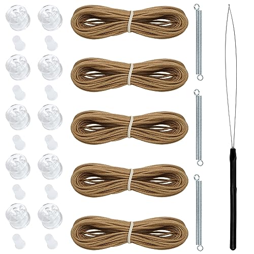 NOVINO RV Blinds Repair Kit for Camper Window, Pleated RV Shade Repair Kit, Camper Blinds String Maintain for Day Night Pleated Window Shade-Tan - color: Tan