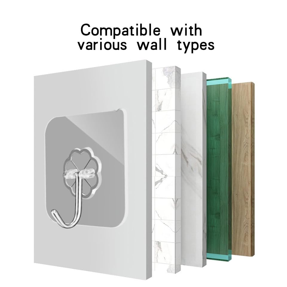 Adhesive Wall Hook, Set Heavy-Duty Thickened self-Adhesive Hook,16Pcs,33lb max Loading,Transparent, Waterproof, Bathroom, Outdoor, Kitchen, Doors, Practical Tools. - size: 2.3″*2.3″ 33lb max
