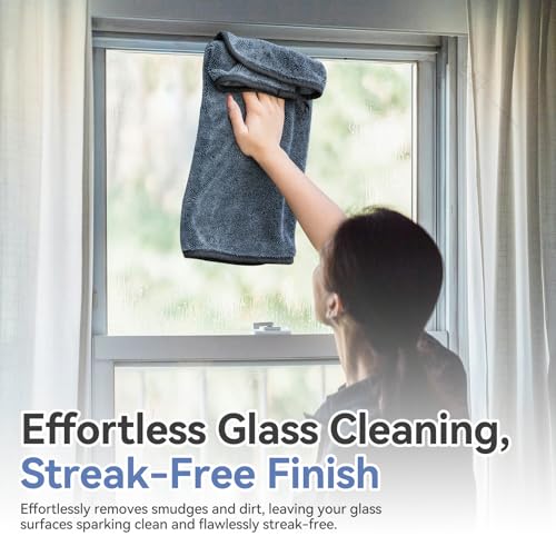 Shiny Cleaning Wipes Shower Cleaning Cloths- 3pcs Super Absorbent Microfiber Bath Towels for Effortless Cleaning of Windows, Bathroom, Car & Home Toilet - Shiny Cleaning Wipes(15.7x23.6in - color: Grey