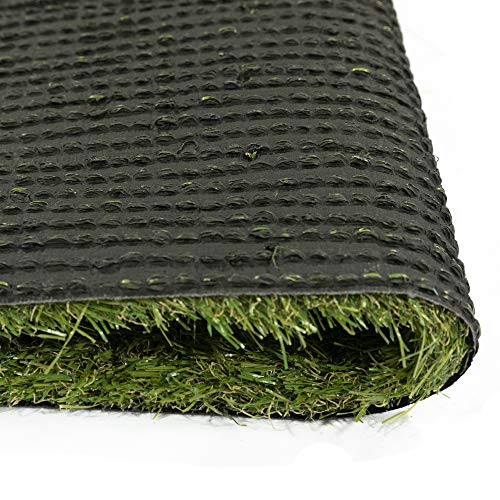 Ottomanson Artificial Grass Puppy Potty Training Pad with Tray, 15" x 30" Reusable Pee Pad for Small Pets and Dogs - color: A Black Tray/Grass, size: Pet - 15" x 30"