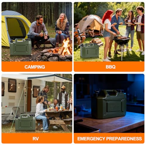 Camping Water Jug, 5 Gallon Water Container with Spigot BPA Free Portable Military Green Emergency Water Tank Outdoor Camping Essentials