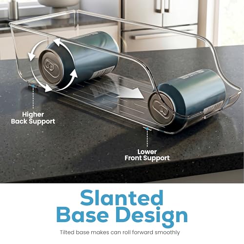 Utopia Kitchen Soda Can Organizer and Dispenser for Refrigerator/Pantry - Durable Can Storage Organizer Fridge & Kitchen Organization - (Clear, Set of 2) - size: Pack of 2
