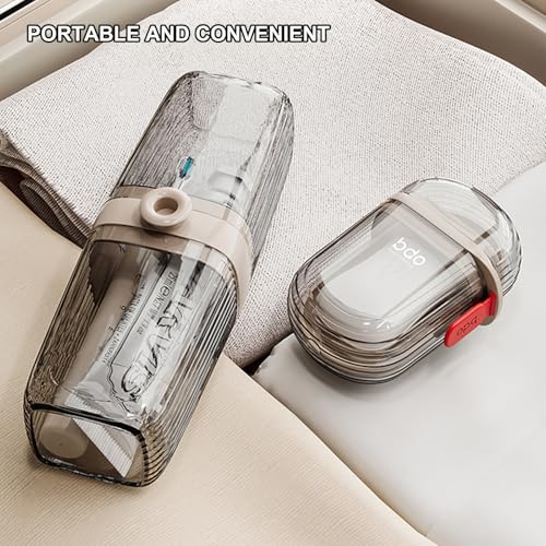 Toothbrush Travel Case & Travel Soap Holder Dish Tray Set of 2, Portable Clear Toothbrush Holders with Cover Leakproof Bar Soap Holder for Traveling School Camping Business Bathroom - color: 2 Pc-clear Coffee