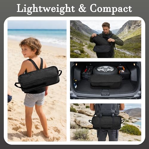 Ultralight Camping Chair,Compact Folding Chair with Anti-Sinking Large Feet and Storage Bag,Lightweight Backpack Chair for Naturehike,Travel,Beach,Hiking - color: Black