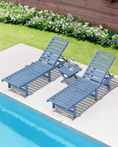 SERWALL Folding Outdoor Side Table Set of 4, Small Adirondack Side Table, Navy - color: Navy, size: Foldable 4-pack