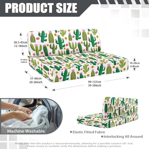 NDISTIN Cactus RV Dinette Cushion Covers 2 Sets Anti-Slip Rv Couch Covers for Sofa Bed Comfortable RV Bench Seat Covers for Dinette, Include 1 Bench Cover & 1 Backrest Cover - color: Cactus