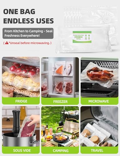 Vacuum Sealer Bags, Reusable Vacuum Zipper Bag, BPA Free Heavy Duty Vacuum Storage Bag for Food 15 Bags (15 Medium Bags (10.24x11.02 in)) - size: 15 Medium Bags (10.24x11.02 in)