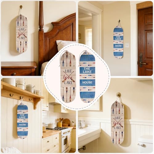 2Pcs Lake House Plastic Bag Holder for Kitchen Essentials, Reusable Hanging Grocery Bag Organizer, Washable Large Grocery Trash Bags Storage Dispenser Lake House Decor for the Home - style: Lake House