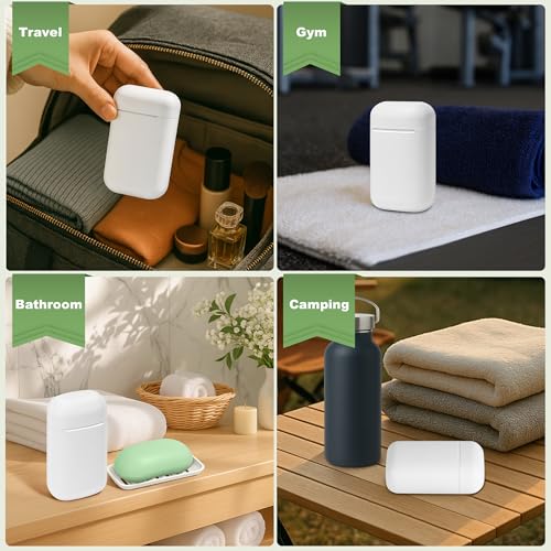 Travel Soap Case soap Holder,Leak Proof Soap Holder with Silicone Sealed lid,Keep Dry with Drainage Tray,Soap Dish for Travel, Gym, Bathroom, Outdoor, Camping, School(White) - color: White