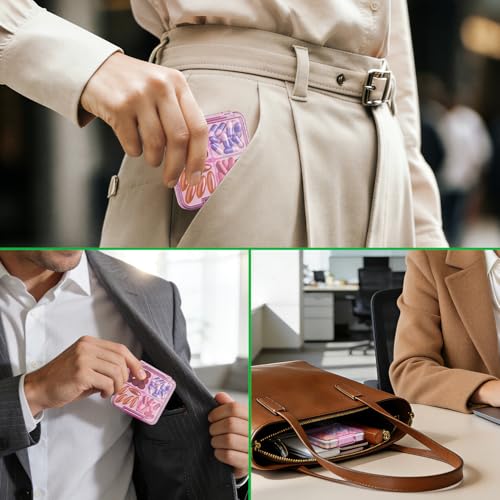 Small Pill Box, Travel Pill Organizer, Small Pill Case, Pill Container for Purse 4 Compartments, Daily Compact Travel Medicine Holder for Vitamins Medication (Pink) - color: Pink