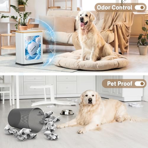 2.1 Gal Slim Bathroom Trash Can with Swing Lid, Rustproof Stainless Steel Small Garbage Can for Narrow Spaces & Toilet Side, Dog Proof Odor Control Waste Basket for Bedroom/Office, White - color: White