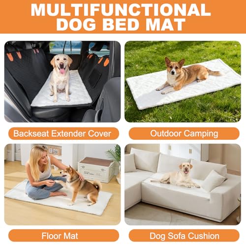 Backseat Pet Bed Mat, Truck Plaid Dog Bed for Car Back Seat, Deluxe Dog Seat Covers, Non-Slip Travel Pet Mat, Fit for Backseat Extenders and Trucks SUV