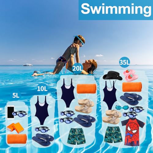 Lightweight Dry Bags Waterproof for Kayaking,5L/10L/20L/35L Roll Top Dry Sack Waterproof Bags for Travel Boating Camping Beach(Blue, 20L) - size: 20L