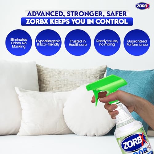 ZORBX Unscented Odor Eliminator Bundle: 32 Oz + 16 Oz + 2 Oz – Hospital-Grade Odor Remover for Pet & Human Urine, Smoke & Strong Household Odors – Carpet, Upholstery, Mattress, Bathroom & Car - size: 16.67 Fl Oz (Pack of 3)