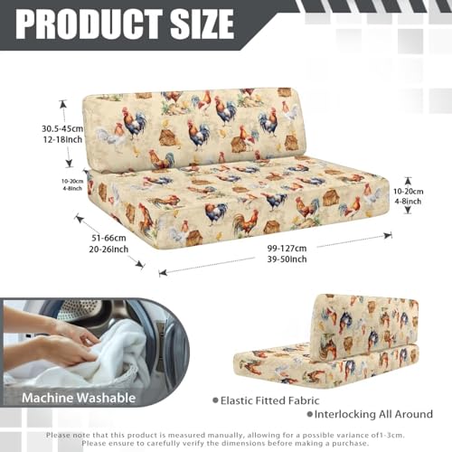 SEANATIVE Cute Chickens RV Dinette Cushion Covers Stretch Camper Cushions Cover Replacement Couch Cushion Slipcovers Washable Loveseat Slipcovers for Travel Trailer Couch - color: Cute Chickens