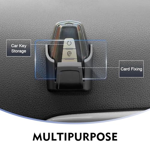 Car Key Fob Holder, Mini Key Card Organizer Box for Dashboard, Self-Adhesive Key Mount Organizers, Interior Storage Holder, Universal Gifts for Most Cars (Black)