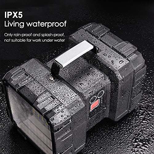 AlpsWolf Rechargeable Flashlight, LED Spotlight Flashlight 20000 Capacity 4000LM 25h Ultra-Long Standby 3+4 Lights Modes Ultra Bright Flashlight Waterproof with USB Output as a Power Bank - size: X-Large