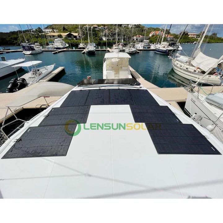 LensunSolar Flexible Solar Panel 130W 12V ETFE,42.9in x 23.2in Semi-Flexible Bendable Mono Solar Panel High Efficiency 130 Watt for RV Van Roof TopCamping Home Boat Marin - size: 130W/23.2in x 42.9in