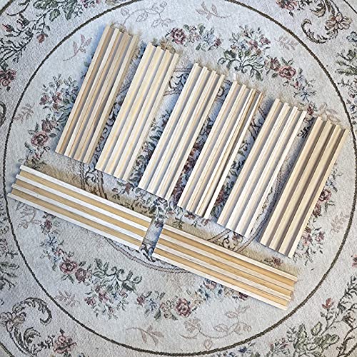 SUTIMSHE Wooden Domino Racks/Trays Set of 8 Natural Domino Trays Holders Organizer for Mexican Train Chickenfoot and Other Domino Games - Dominoes NOT Included