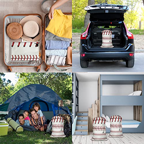 Swono 1 Pack Laundry Bag, Softball Baseball Red Lace Over White Background 28x40 Inches Rips & Tears Resistant Large Dirty Clothes Storage Bag, Heavy Duty Laundry Hamper Liner for Home - color: Softball