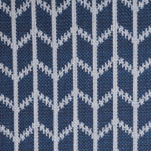 HomePop 18" Classic Square Storage Ottoman - Blue Chevron Print - color: Blue Chevron Print