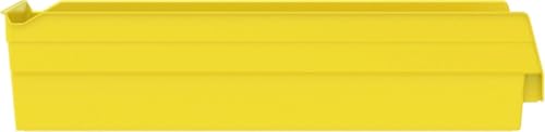 Akro-Mils 30138 Plastic Shelf Bins, Heavy Duty Storage Bins for Garage, Closet, and Drawer Organization, 18" x 6-1/2" x 4", Yellow, 12-Pack - color: Yellow