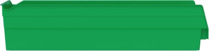 Akro-Mils 30138 Plastic Shelf Bins, Heavy Duty Storage Bins for Garage, Closet, and Drawer Organization, 18" x 6-1/2" x 4", Green, 12-Pack - color: Green