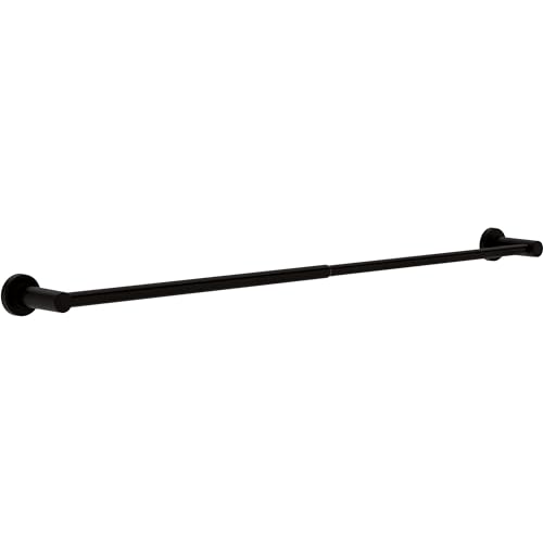 Franklin Brass Wake (1-Pack) Telescoping 15-1/2" – 29" Adjustable Towel Holder Matte Black Wall Mounted Towel Bar Expandable Towel Rack for Bathroom Bathroom Accessories WAK27-MB - color: Matte Black, size: 17.42" to 30.96"