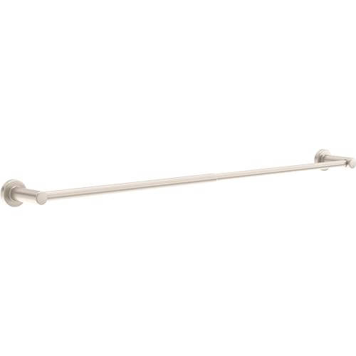 Franklin Brass Wake (1-Pack) Telescoping 15-1/2" – 29" Adjustable Towel Holder Satin Nickel Wall Mounted Towel Bar Expandable Towel Rack for Bathroom Bathroom Accessories WAK27-BN - color: Satin Nickel, size: 17.42" to 30.96"