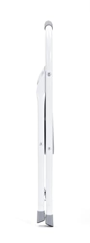 Rubbermaid 1-Step Steel Ladder, Folding Step Stool with Hand Grip and Traction Molded Steps, White, Tested to ANSI US Safety Standards, No Assembly Required - style: 1-Step