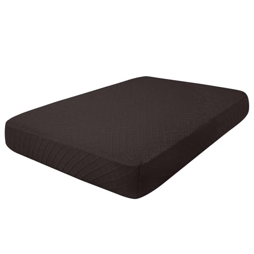 hyha Outdoor Couch Cushion Covers, Sectional Couch Sofa Covers Washable, Jacquard Diamond Lattice, Stretch Sofa Seat Cushion Cover for Indoor/Outdoor Patio Furniture (1 Piece for Medium, Brown) - color: Brown, size: Medium (1 Piece)