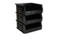 HE HUDSON EXCHANGE 11" x 11" x 5" (3 Pack) Plastic Stackable Storage Bin, Black - color: Black, size: 3 Pack