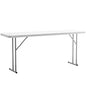 BTExpert 5-Foot Narrow Plastic Folding Training Table, 60” x 18” Portable Commercial Seminar Table, 29” Height, White, Lightweight Indoor Outdoor Event Utility Table