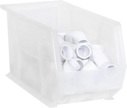 Akro-Mils 30265 AkroBins Plastic Storage Bins, Space-Saving Stackable Bins for Garage, Pantry, Craft Organization, 18-" x 8.25-" x 9-", Clear, 6-Pack - color: Clear