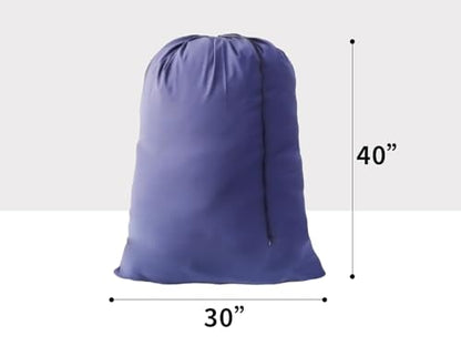 Extra Large Laundry Bag 30"x40" – 12 Pack Blue Drawstring Bags for College, Dorm, Family & Apartment – Heavy Duty Dirty Clothes Storage Set - color: Blue