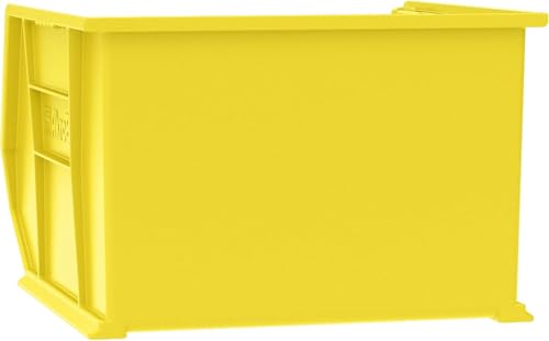 Akro-Mils 30270 AkroBins Plastic Storage Bins, Space-Saving Stackable Bins for Garage, Pantry, Craft Organization, 18" x 16" x 11", Yellow, 3-Pack - color: Yellow