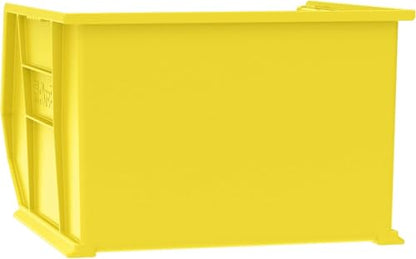 Akro-Mils 30270 AkroBins Plastic Storage Bins, Space-Saving Stackable Bins for Garage, Pantry, Craft Organization, 18" x 16" x 11", Yellow, 3-Pack - color: Yellow