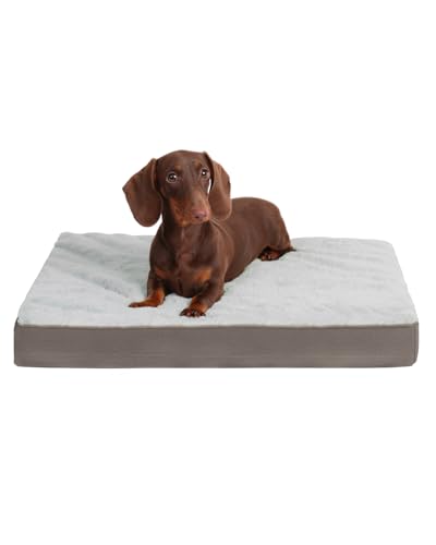 KSIIA Orthopedic Dog Bed, Egg Crate Foam Pet Mat with Removable Cover, Plush Waterproof & Washable Small Dogs Bed, 17x12 Inch, Gray - color: Light Grey, size: 17.0"L x 12.0"W x 2.5"Th