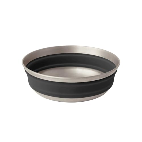 Sea to Summit Detour Stainless Steel Collapsible Bowl, Medium (22 fl oz), Beluga Black - color: Beluga Black, style: Medium
