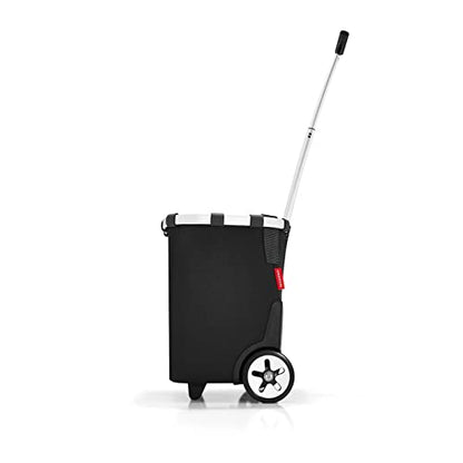 reisenthel carrycruiser Black - Portable Shopping Trolley with Sturdy Aluminum Frame, Shoulder Strap and Removable mesh Inner Bag - Water-Repellent - color: Black